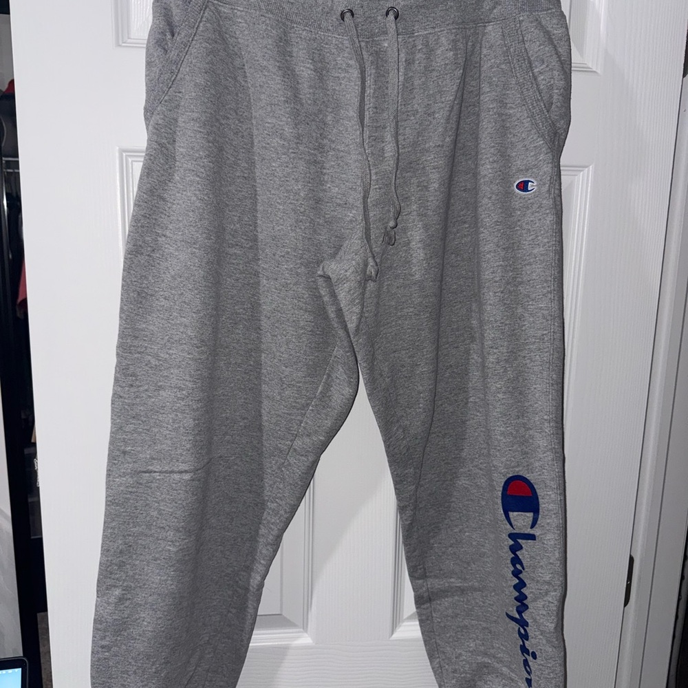 Champion Heather Gray Joggers with Blue Logo
